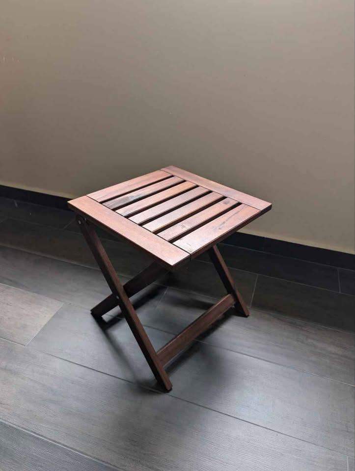 IKEA Side Table Folding Solid Wood Coffee Plant Patio Balcony Garden Stool Bench Camping 