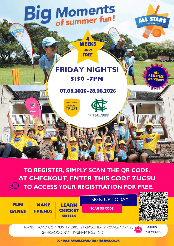 FREE 4-Week Kids Summer Cricket Sessions in Sherwood (Ages 5–11)