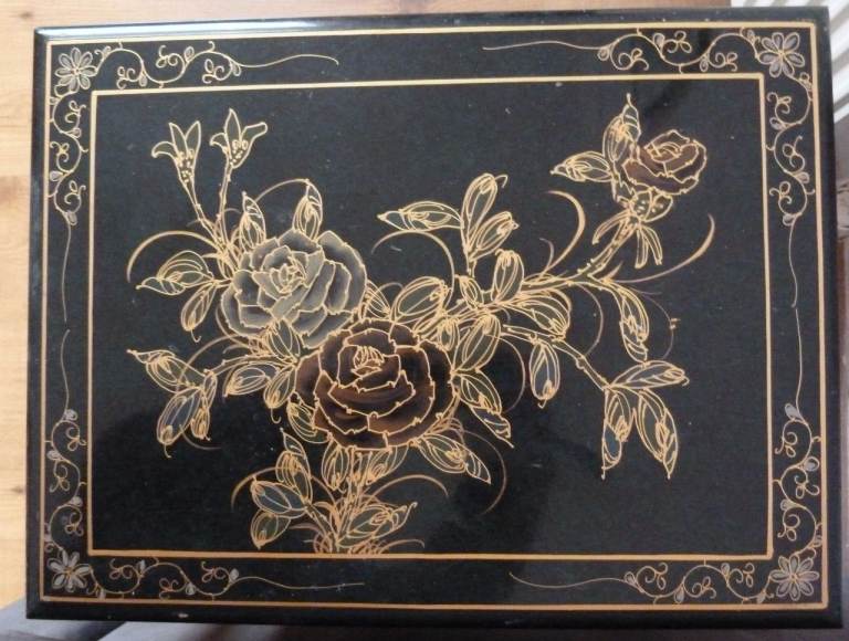 Chinese Black  Lacquer Set Of Tables ( NO TEXTS PLEASE ) 