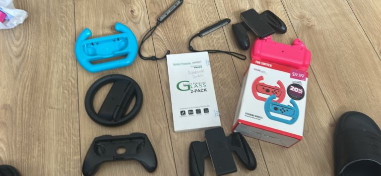 Nintendo switch accessories - steering wheels  , joycon wrist straps - 5 pounds each