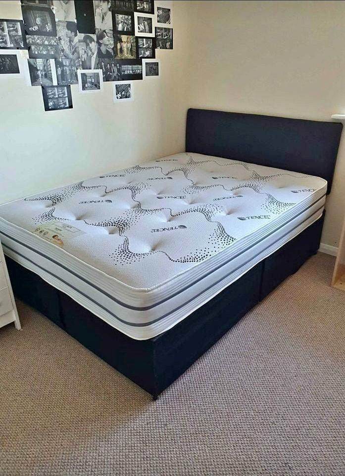 🌐〽double size and single base with memory foam mattress and headboard ❣