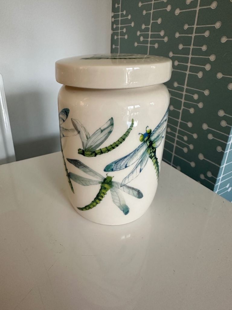 Stunning 1st Quality EMMA BRIDGEWATER Dragonflies Medium Jam Jar With Lid - New