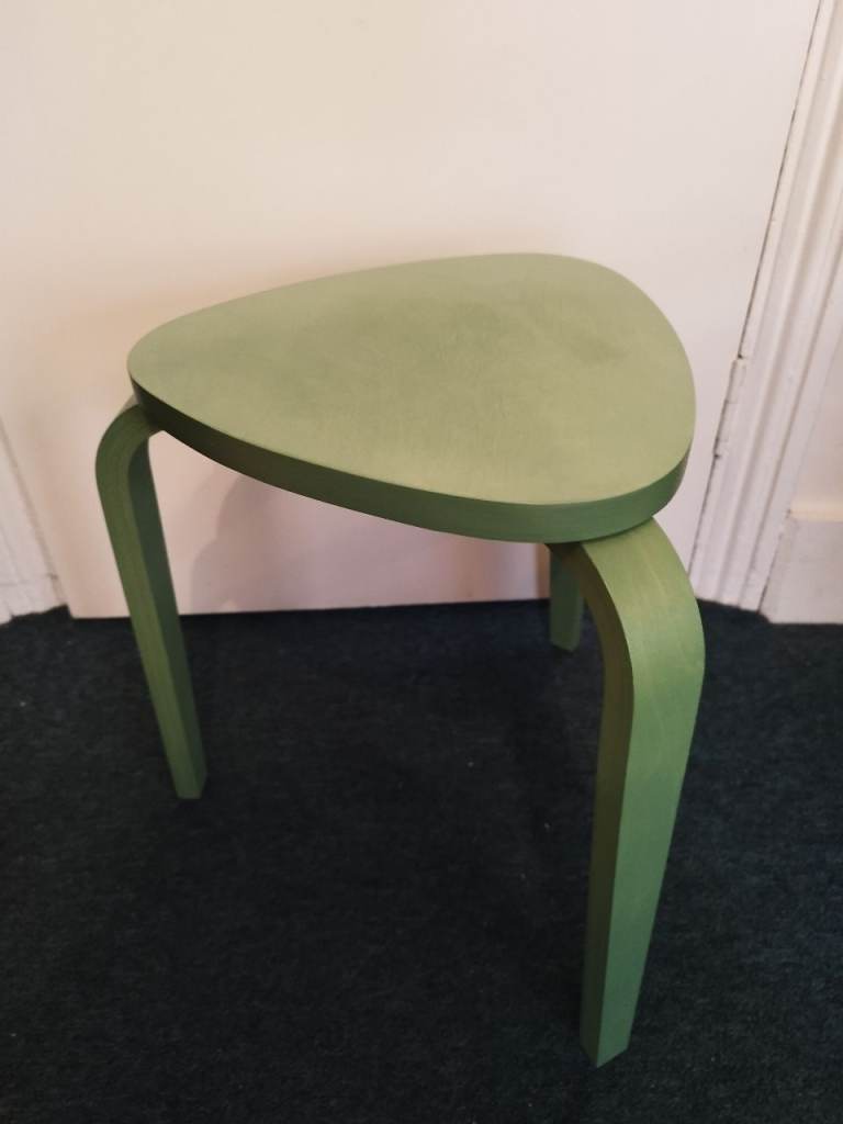 image for Three green IKEA KYRRE stools 