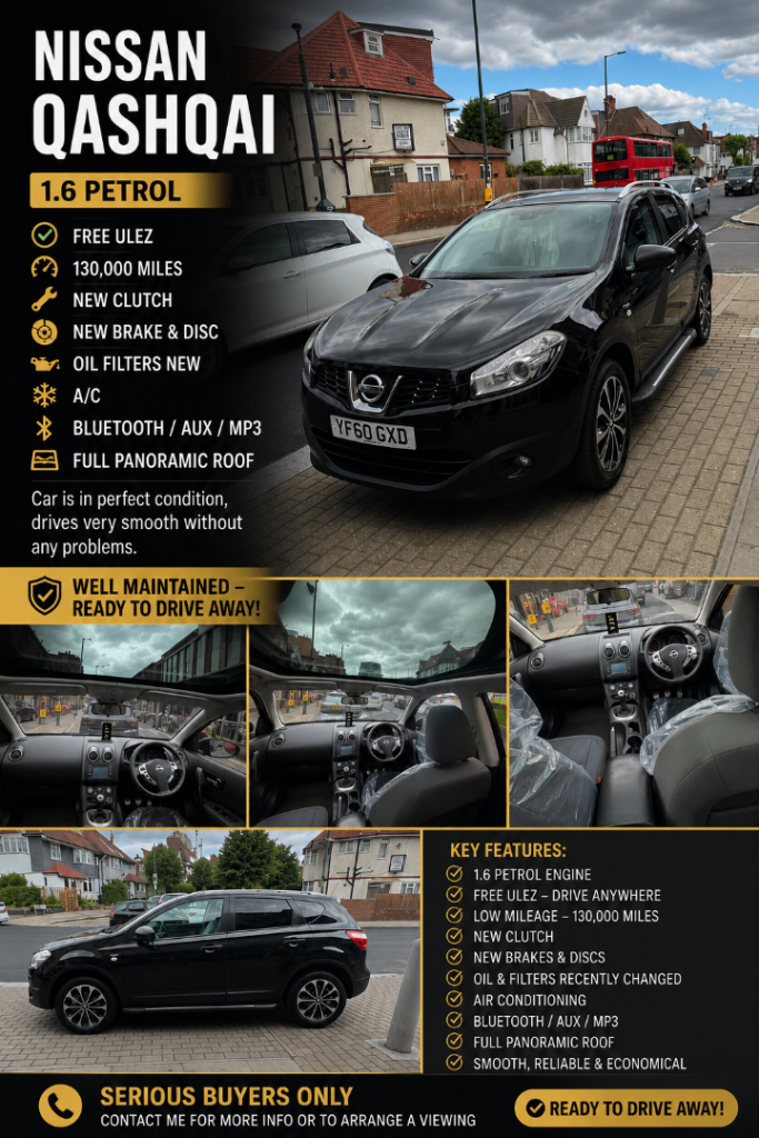 Nissan, QASHQAI, Hatchback, 2011, Manual, 1598 (cc), 5 doors