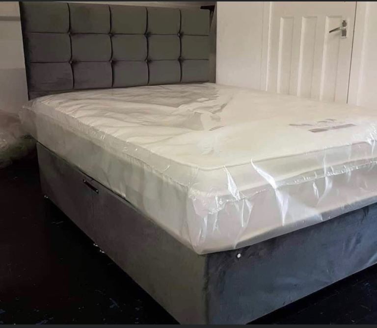 New  Double divan bed single small double kingsize king size frame or divan  beds with  mattress 