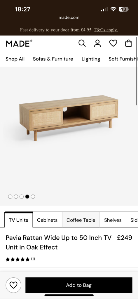 MADE - Pavia rattan tv unit 