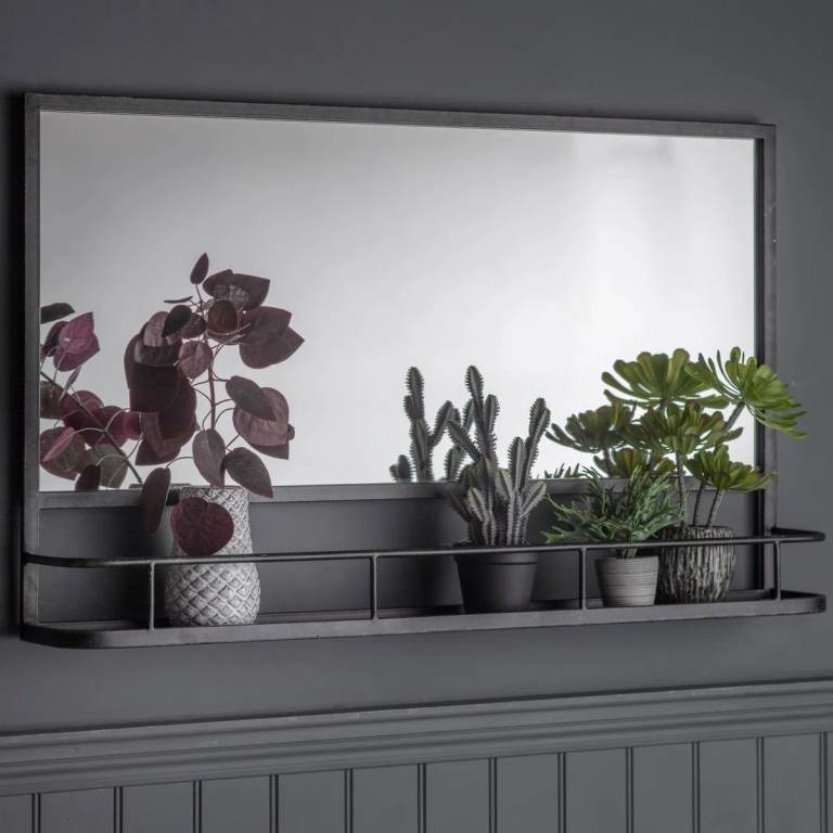 Mirror with mantle piece combination