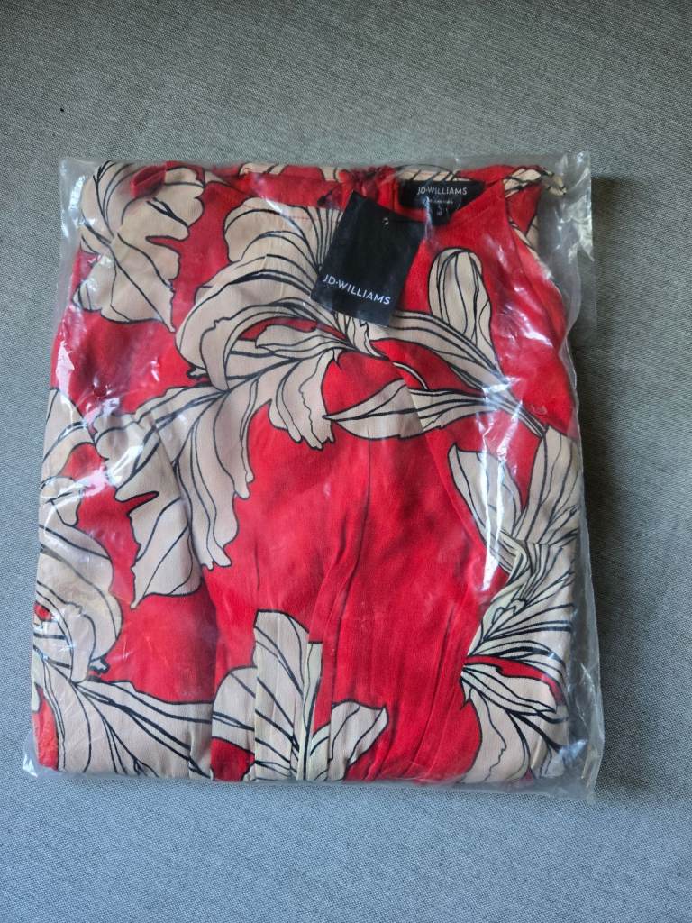 JD Williams floral halter Neck Hi Lo Wrap red dress. A true unique piece