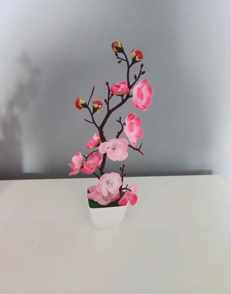 Beautiful pink artificial flowers in pot 27cm £3 each