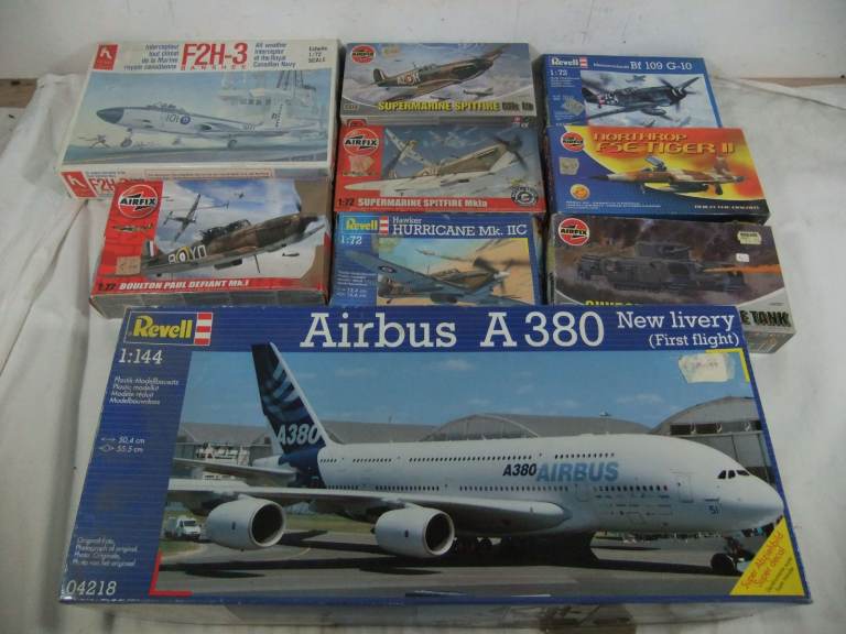 Job Lot Bundle Collection 9 x Plastic Model Kits : 3x Revell + 5x Airfix + 1x Hobby Craft 