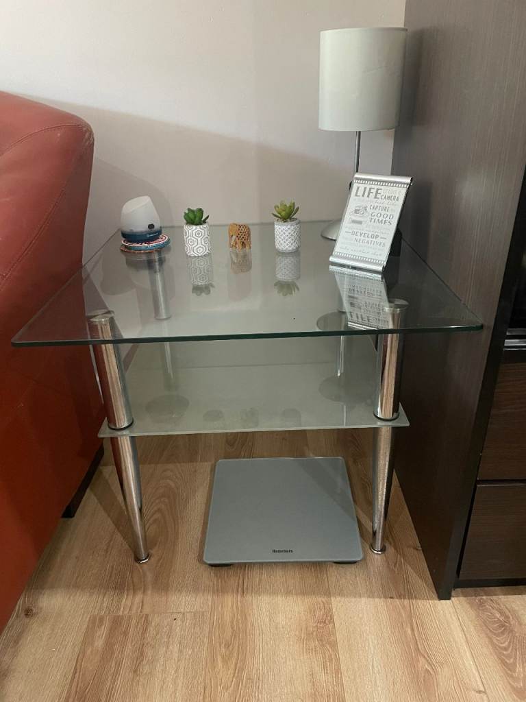 Two Double-Glass Tables for Sale