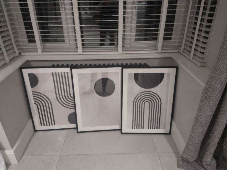 3 Large Pictures with Frames 