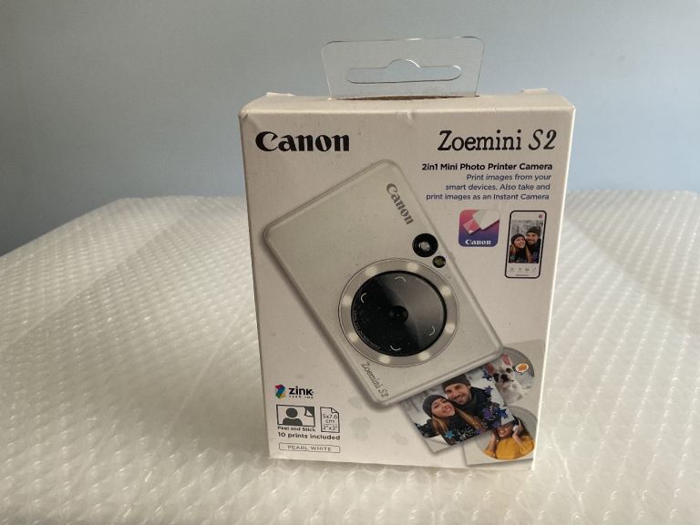 New | Sealed Canon Zoemini S2 Printer Camera - Pearl White