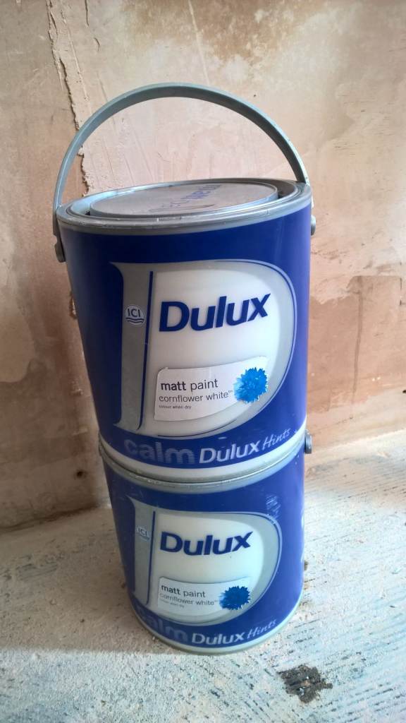 2x New Dulux 2.5 Litres Paint ''Cornflower White'' colour Matt finish (light Blue shade),