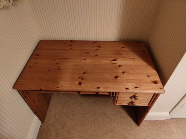 Solid pine wood desk.