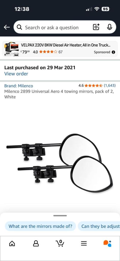 Milenco Towing Mirrors new