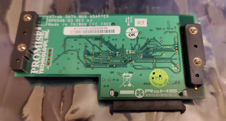 1 (of 7 available) used VTrak SAS/SATA Mux Adapter By Promise Technology. GP0548-03 Rev A3