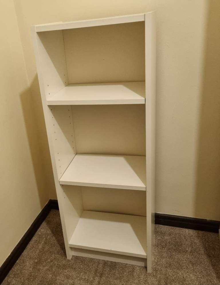 Small white bookcase