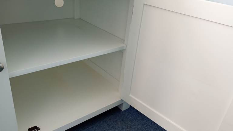 White painted solid wood computer desk 