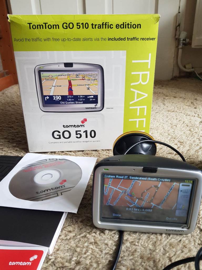 TomTom Go 510 Sat Nav GPS Traffic Edition with all its Accesories and Original box