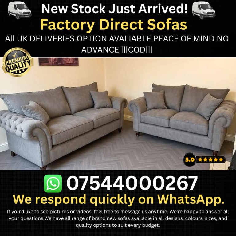 New Fabric Sofas – Grey, Modern Design