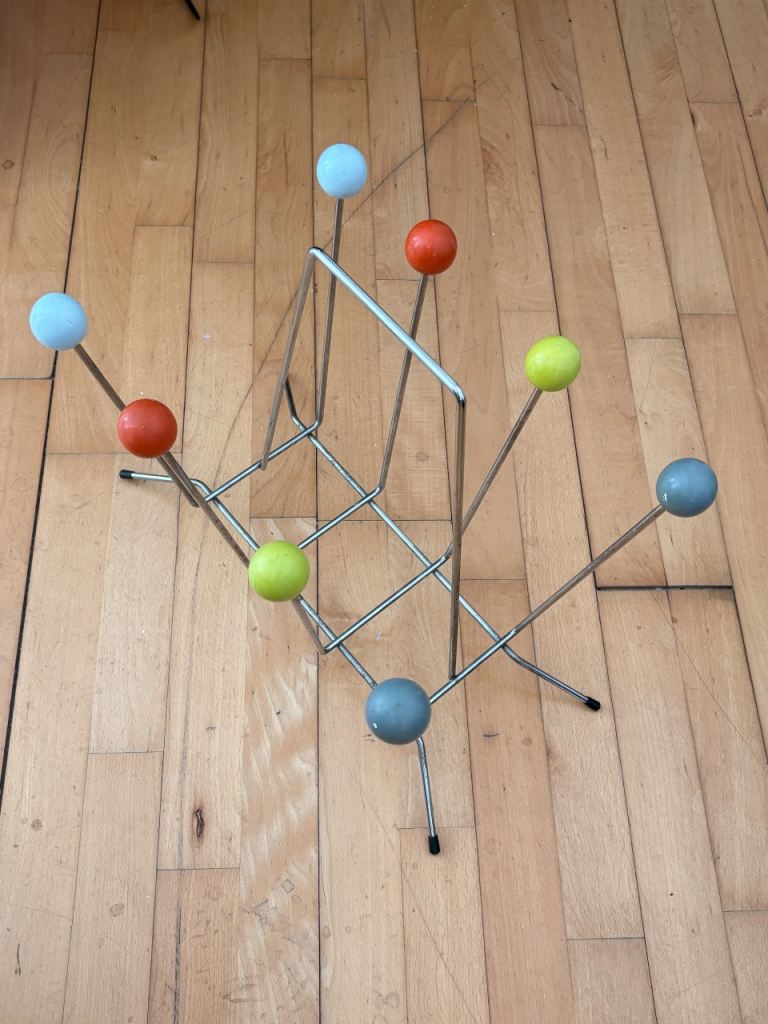 Mid Century Modern 1960s Eames Style Atomic Colourful Sputnik Magazine Rack
