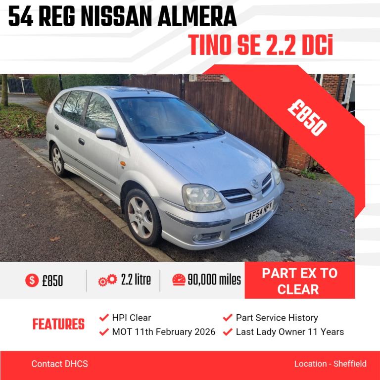 2004 Nissan Almera Tino 2.2 dCi 136 SE 5dr HATCHBACK Diesel Manual