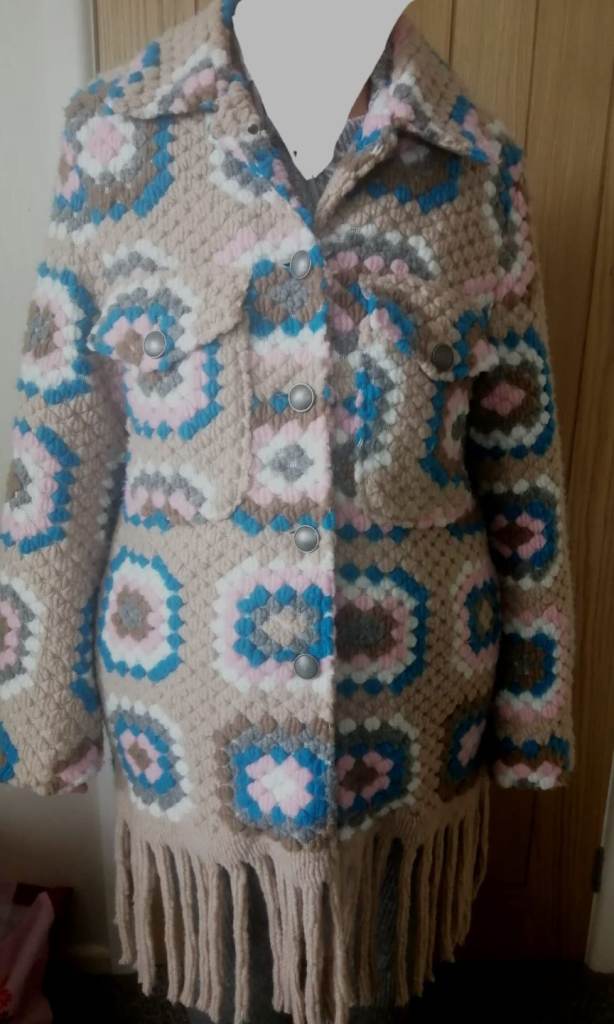 THE FAERY WHISPERS Italian Coat Boho  Jacket Size M  Hippy 60s crochet NEW 