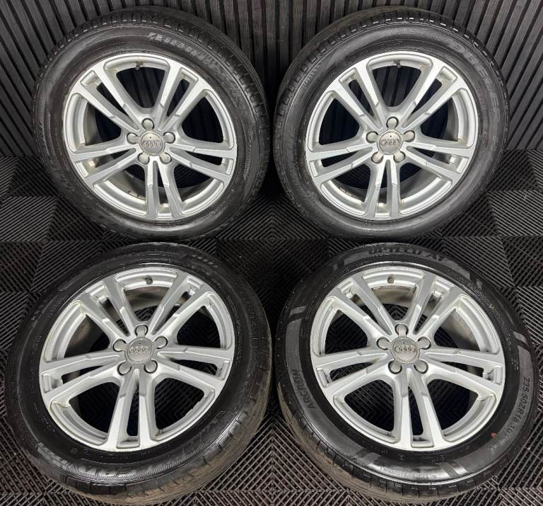 18'' GENUINE AUDI Q3 S LINE 5 DOUBLE SPOKE ALLOY WHEELS TYRES ALLOYS