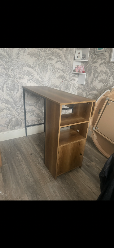 Distressed wood bar table 