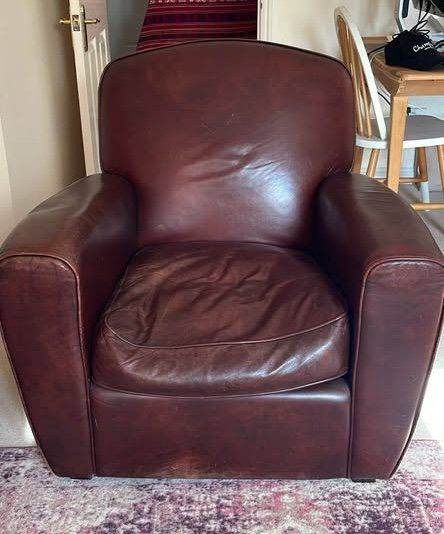 Comfy Brown Leather Armchair