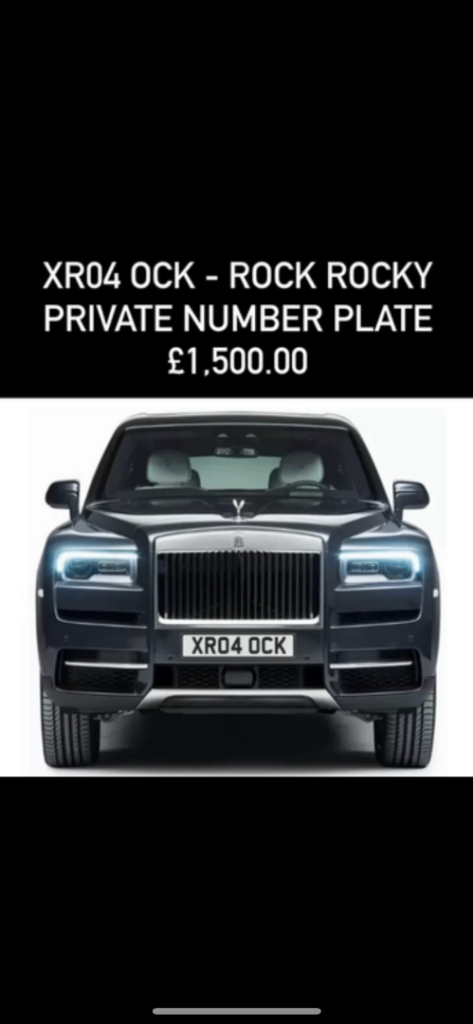 PRIVATE REGISTRATION PLATE NUMBERS