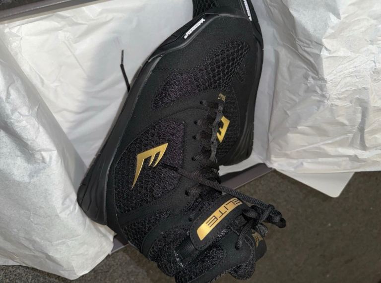 Everlast Elite High Top Boxing Shoes – Black, UK 9.5