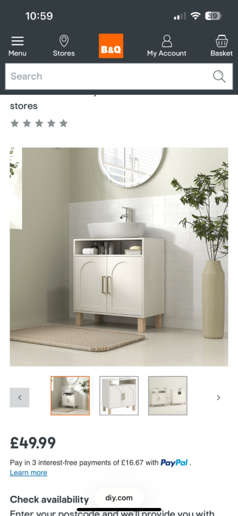B&Q bathroom cabinet 