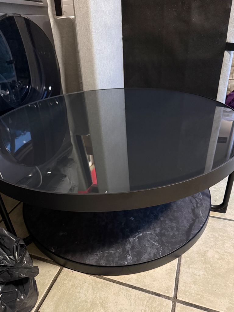 Glass coffee table