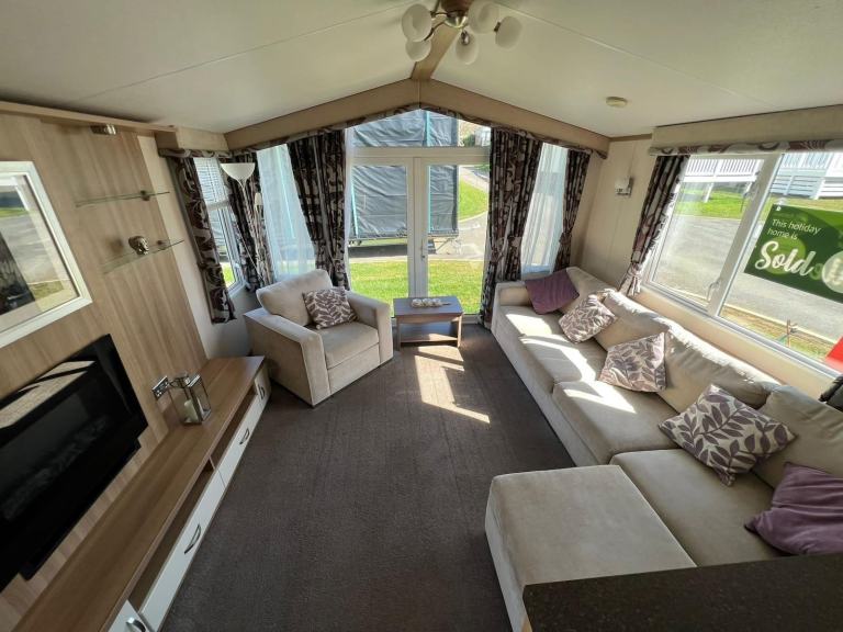 Sited 3 bed static caravan for sale, North Wales. FREE 2026 SITE FEES