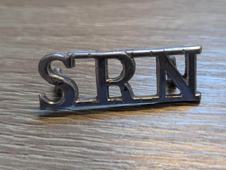 Rare Vintage SRN Letters Badge Nurse Old Collectable NHS