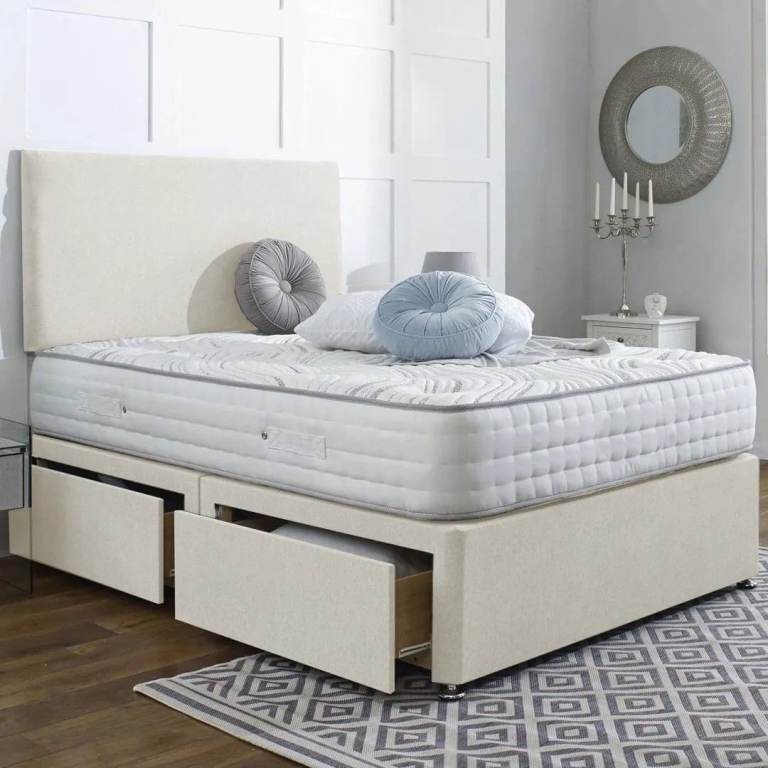 ]] Christmas Sale Furniture - Single - Double Bed & king Size Divan Bed - Optional 2/4 Drawers ]]