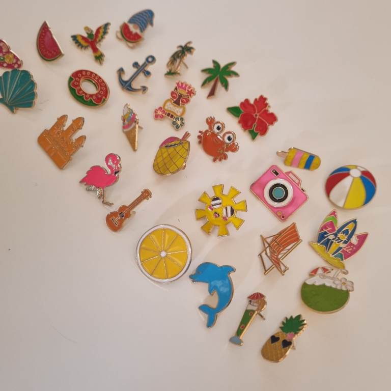 Summer & Tropical Enamel Pin Badges – £1 Each