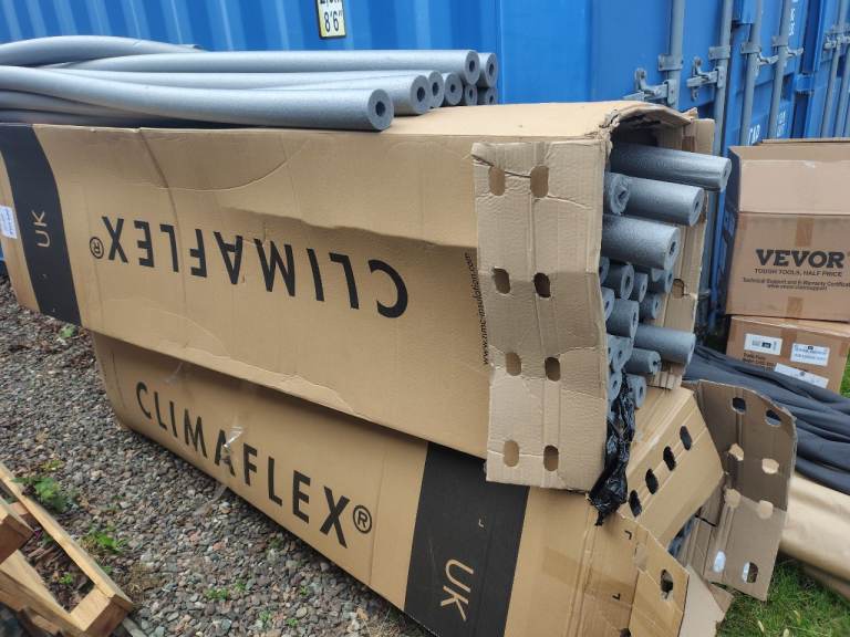 New CLIMAFLEX Pipe Insulation – Grey, Unused
