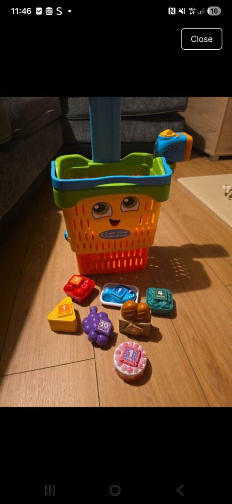 Kids Learning Shopping Trolley with Play Food