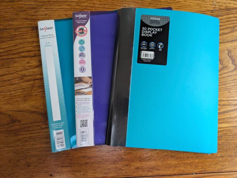 24 Pocket Snopake & Other Display Books - Various Colours - Used & Mint