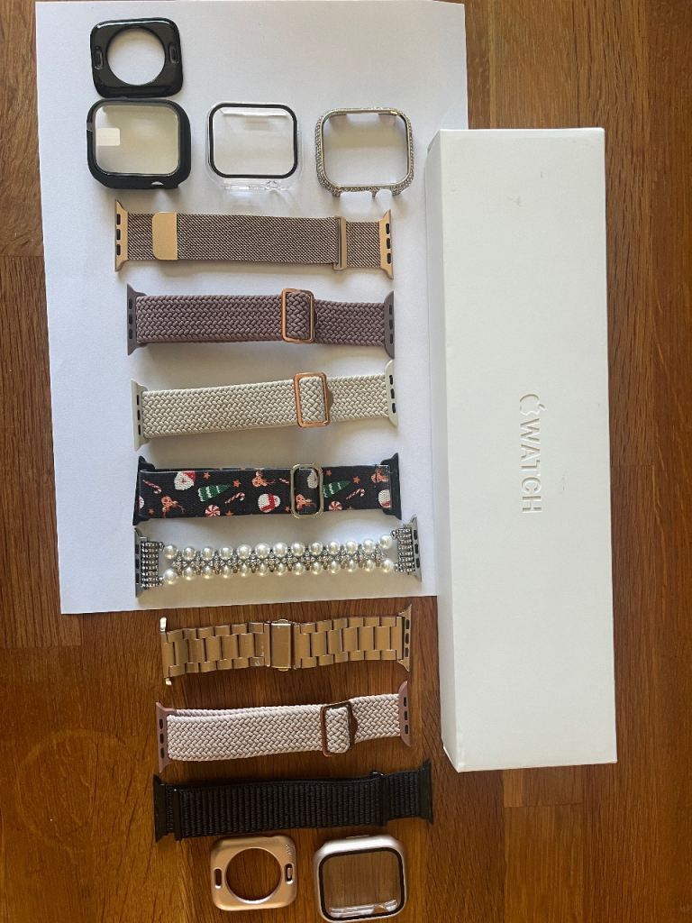 Apple Watch 43-46mm straps and 45mm bezels + empty box