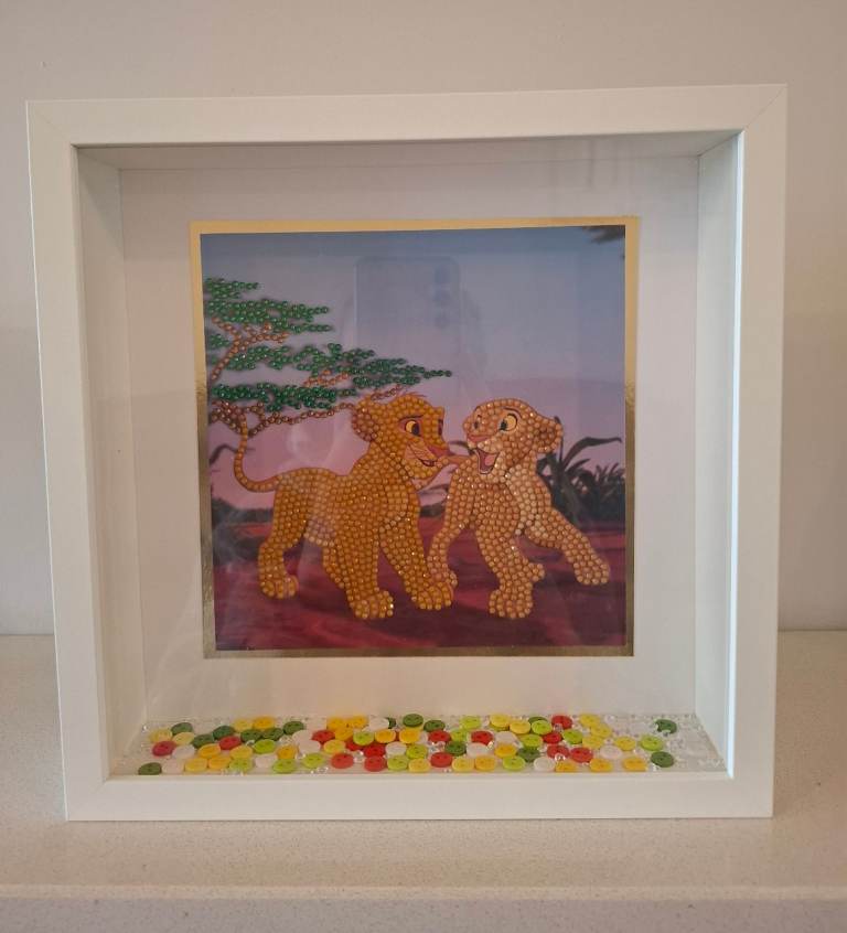 Diamond art pictures in 3D box frame handmade 
