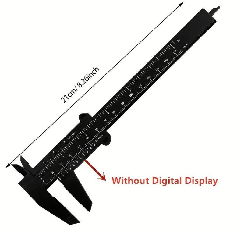 PLASTIC Caliper Carbon Fiber Dial Vernier Caliper Gauge Micrometer Measuring Tool Ruler