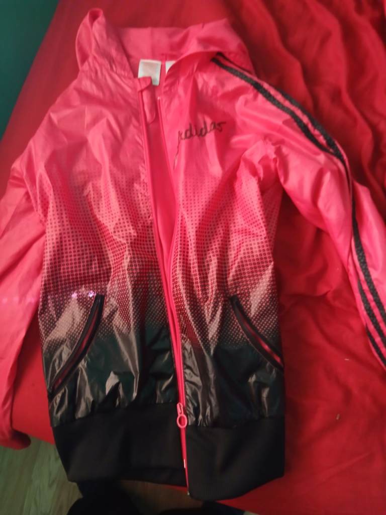 Adidas Pink Waterproof Coat – Size S/M, Like New