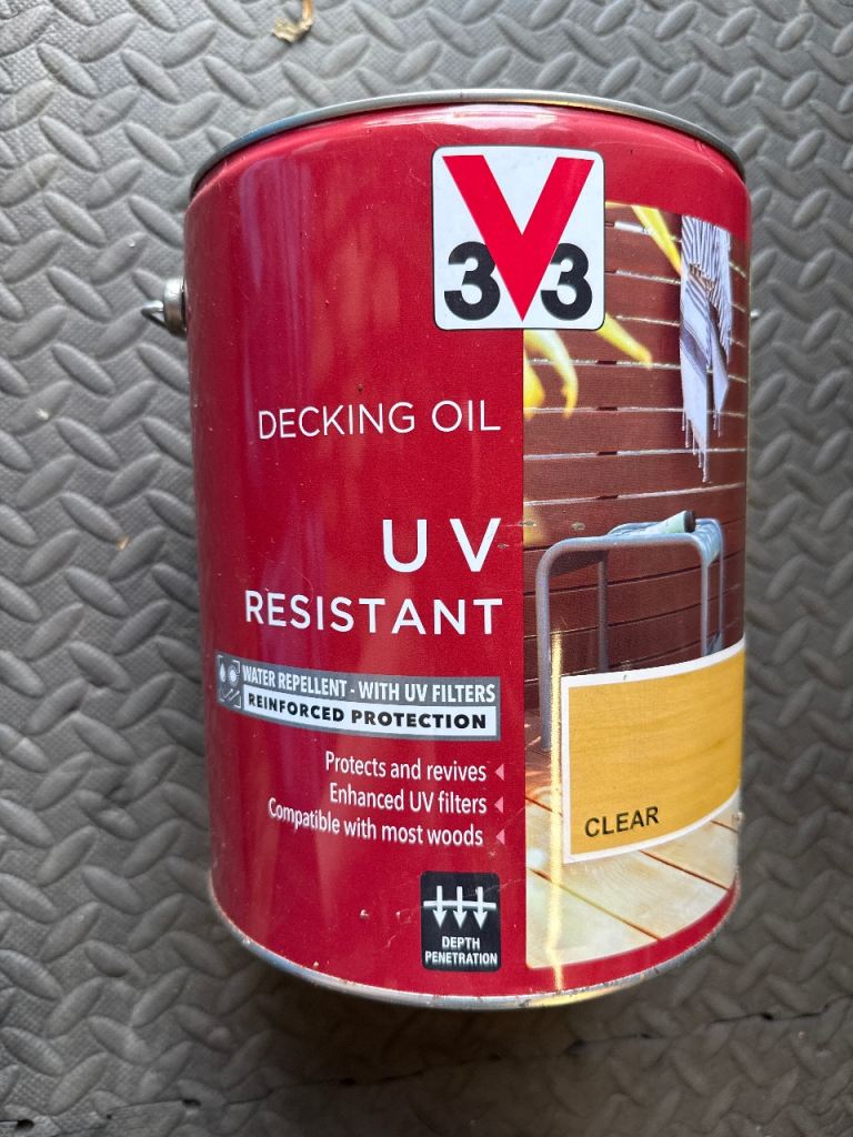 V33 Decking Oil - UV Resistant, Clear, Unopened