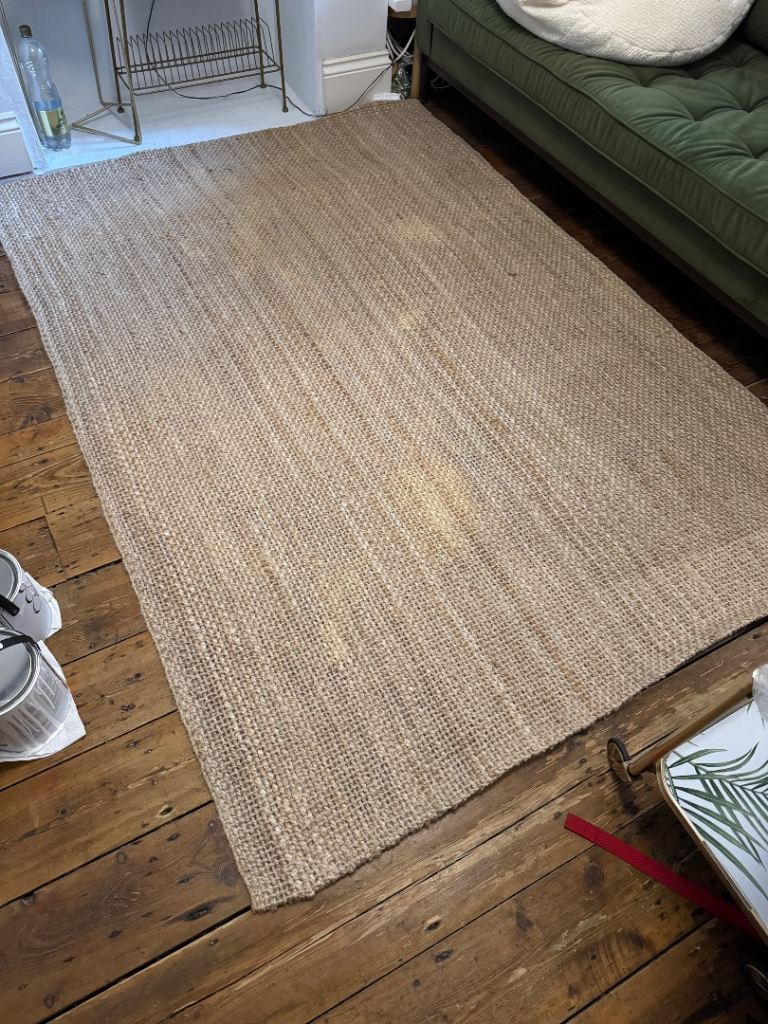 Ikea strög flat woven Jute natural rug 155cm x 220cm