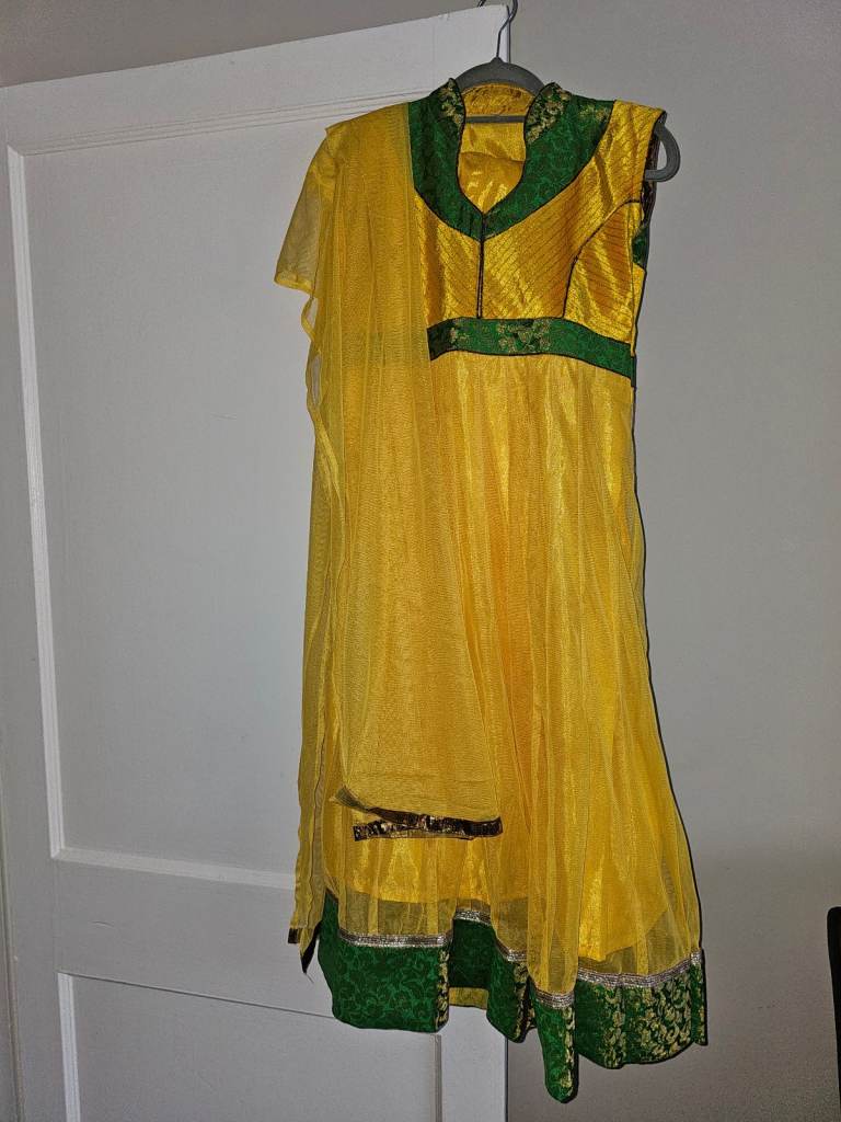 Girls Yellow and Green Indian Suit