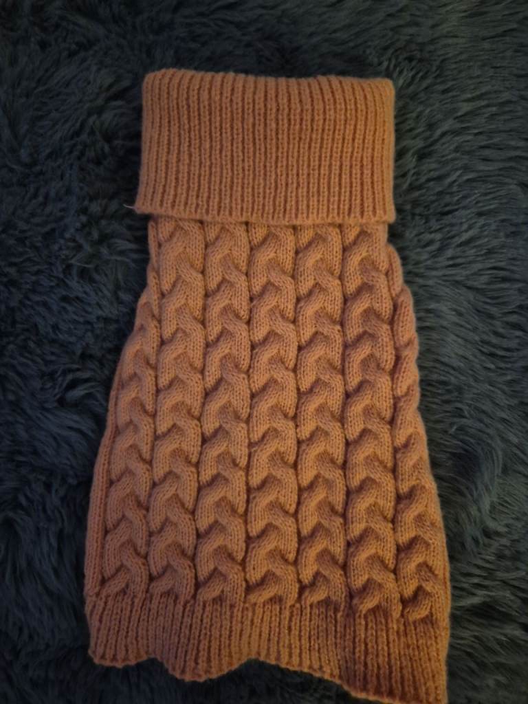 Pink knitted dog jumper size s